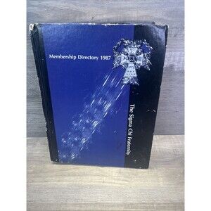 1987 Sigma Chi Fraternity Hardcover Membership Directory Printed in USA Vintage
